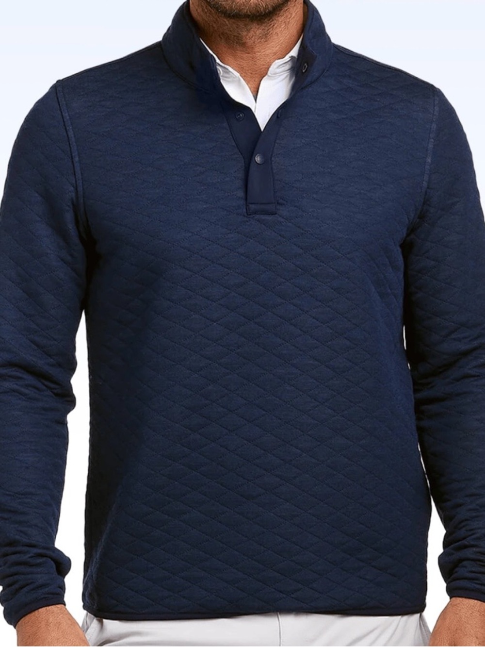 HOLDERNESS & BOURNE The Sullivan Men’s Snap-Button Pullover Navy Blue Size M